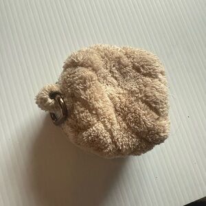 Moon Nude Handmade 'Teddy' Fluffy tan keychain Pouch